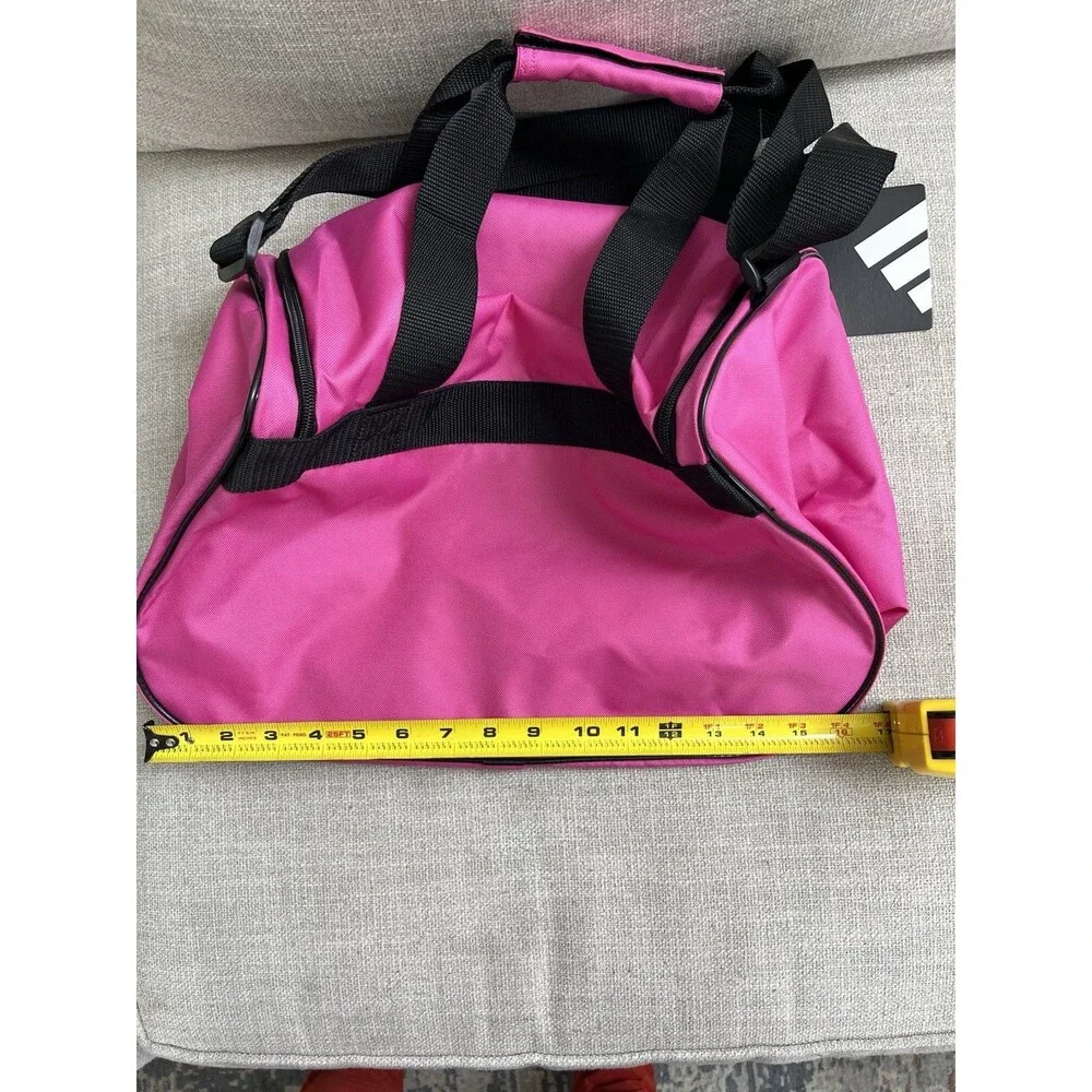 Adidas Hot Pink Duffel Bag Adjustable Black Strap Nylon Yoga Workout Travel NWT